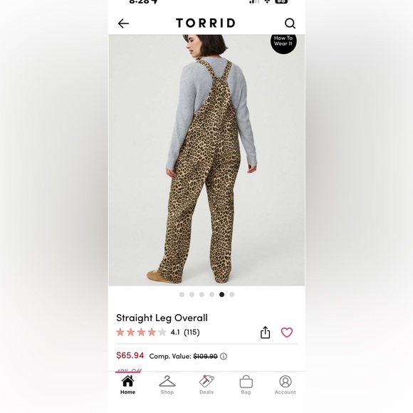 Torrid Leopard Print Overalls - Picture 2 of 2